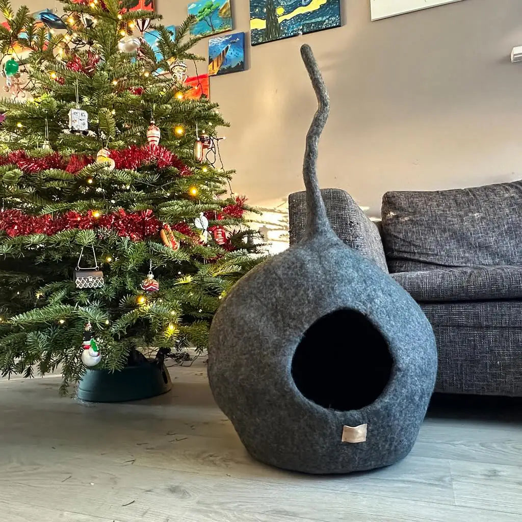 WoolNest Delux - handgemaakte wollen kattenmand