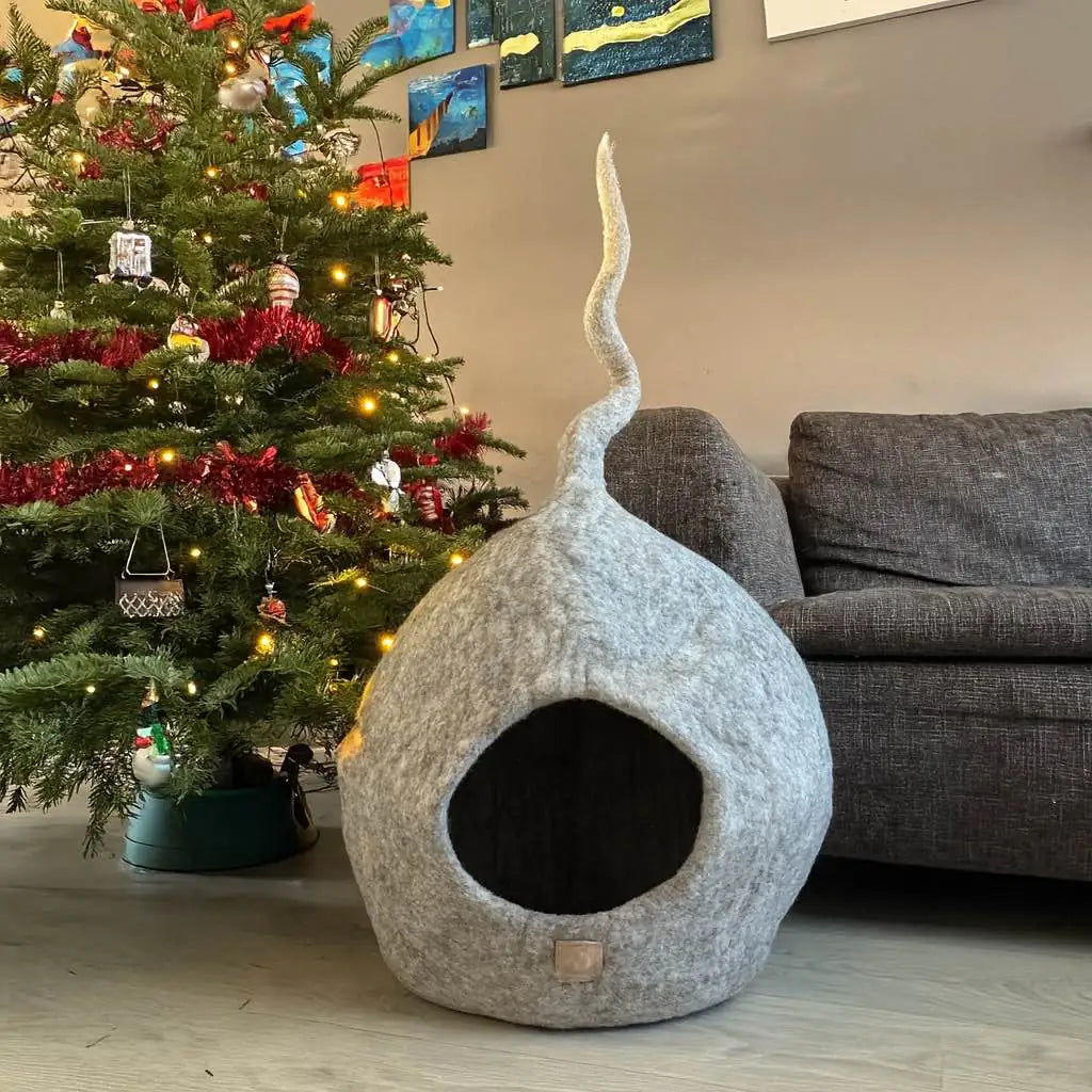 WoolNest Delux - handgemaakte wollen kattenmand