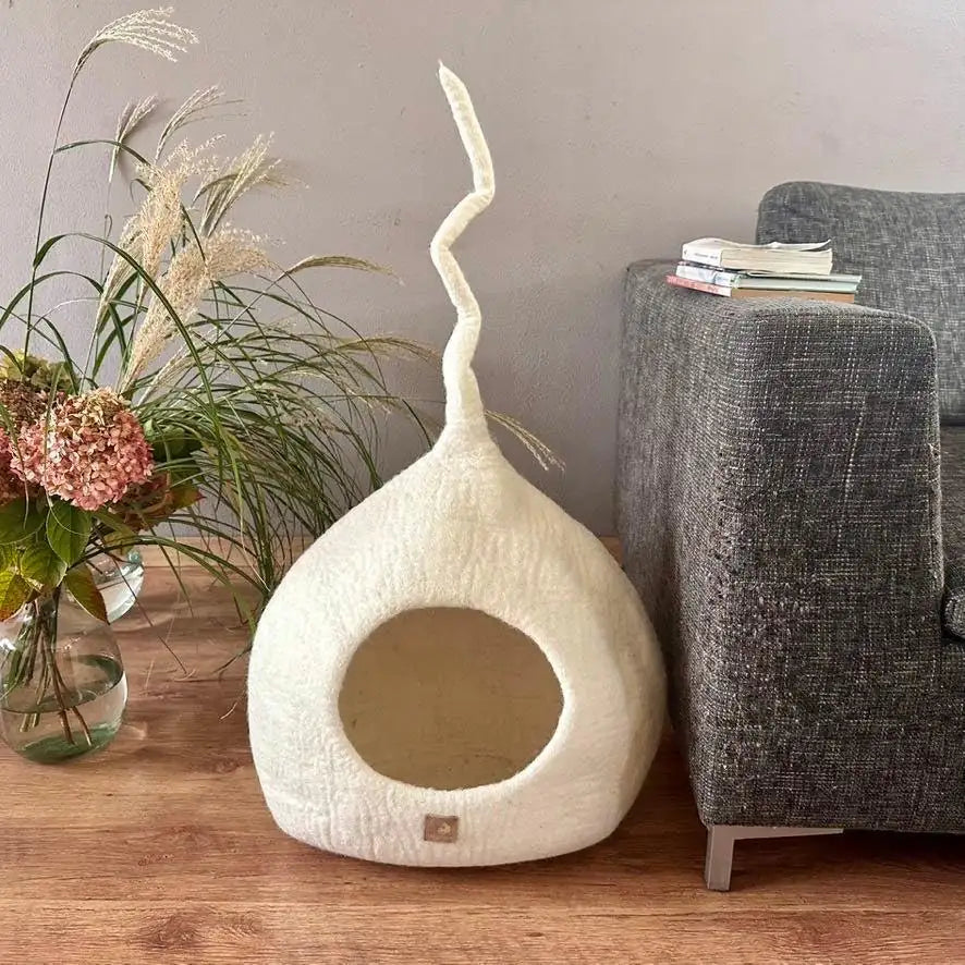 WoolNest Delux - handgemaakte wollen kattenmand