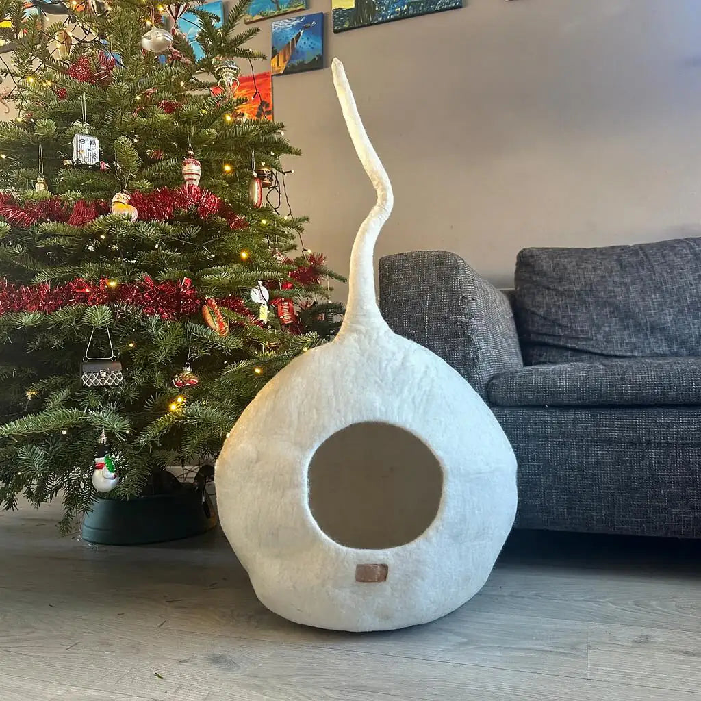 WoolNest Delux - handgemaakte wollen kattenmand
