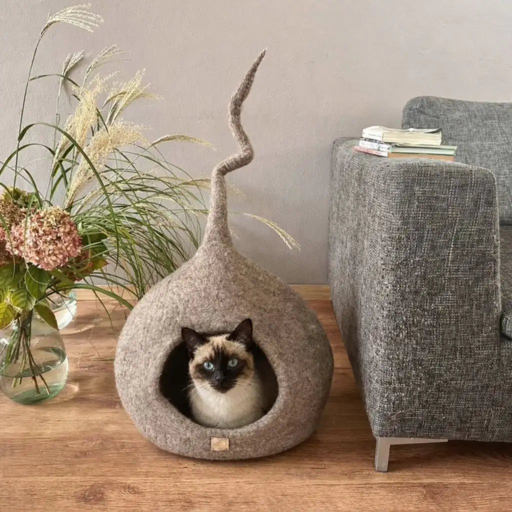 WoolNest Delux - handgemaakte wollen kattenmand