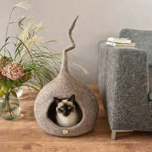 WoolNest Delux - handgemaakte wollen kattenmand