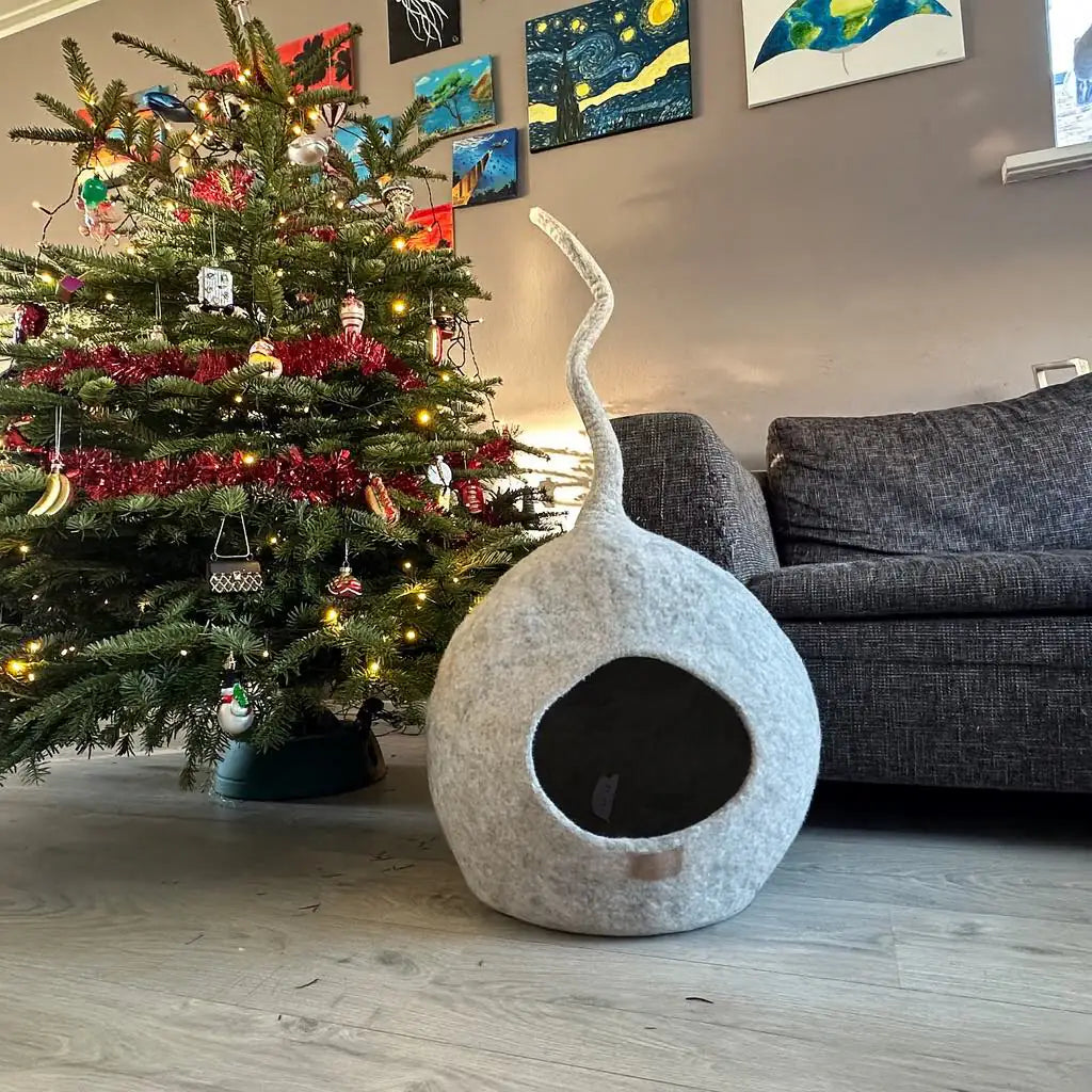 WoolNest Delux - handgemaakte wollen kattenmand