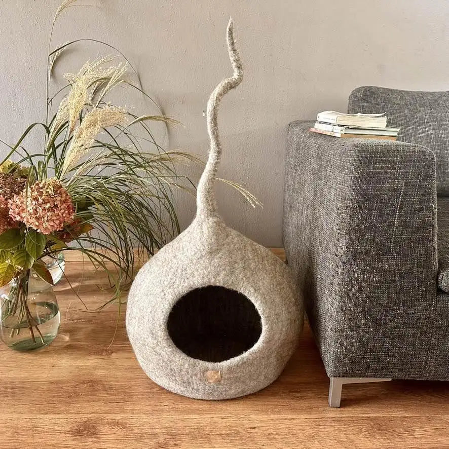 WoolNest Delux - handgemaakte wollen kattenmand