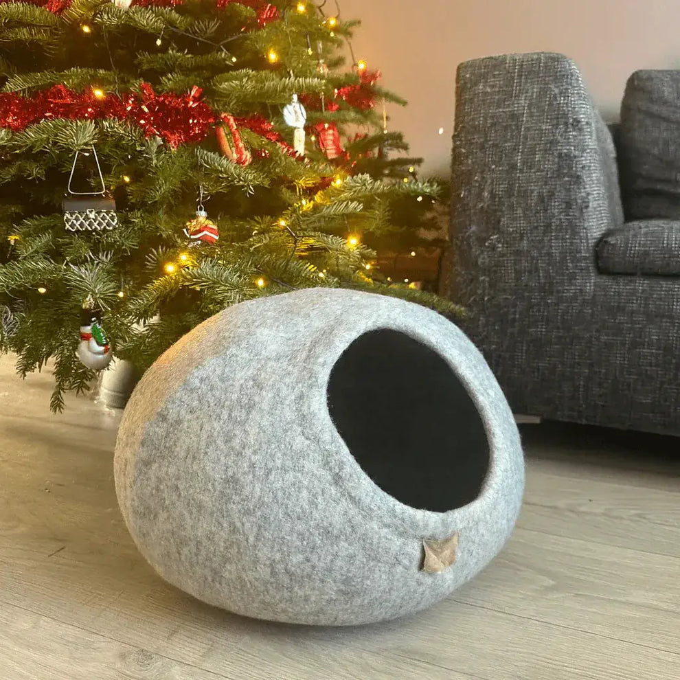 WoolNest Premium - handgemaakte wollen kattenmand