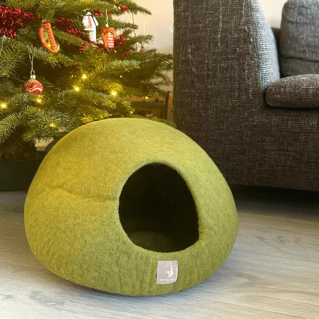 WoolNest Premium - handgemaakte wollen kattenmand