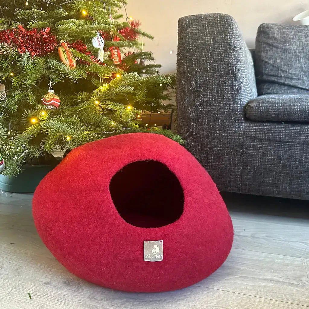 WoolNest Premium - handgemaakte wollen kattenmand