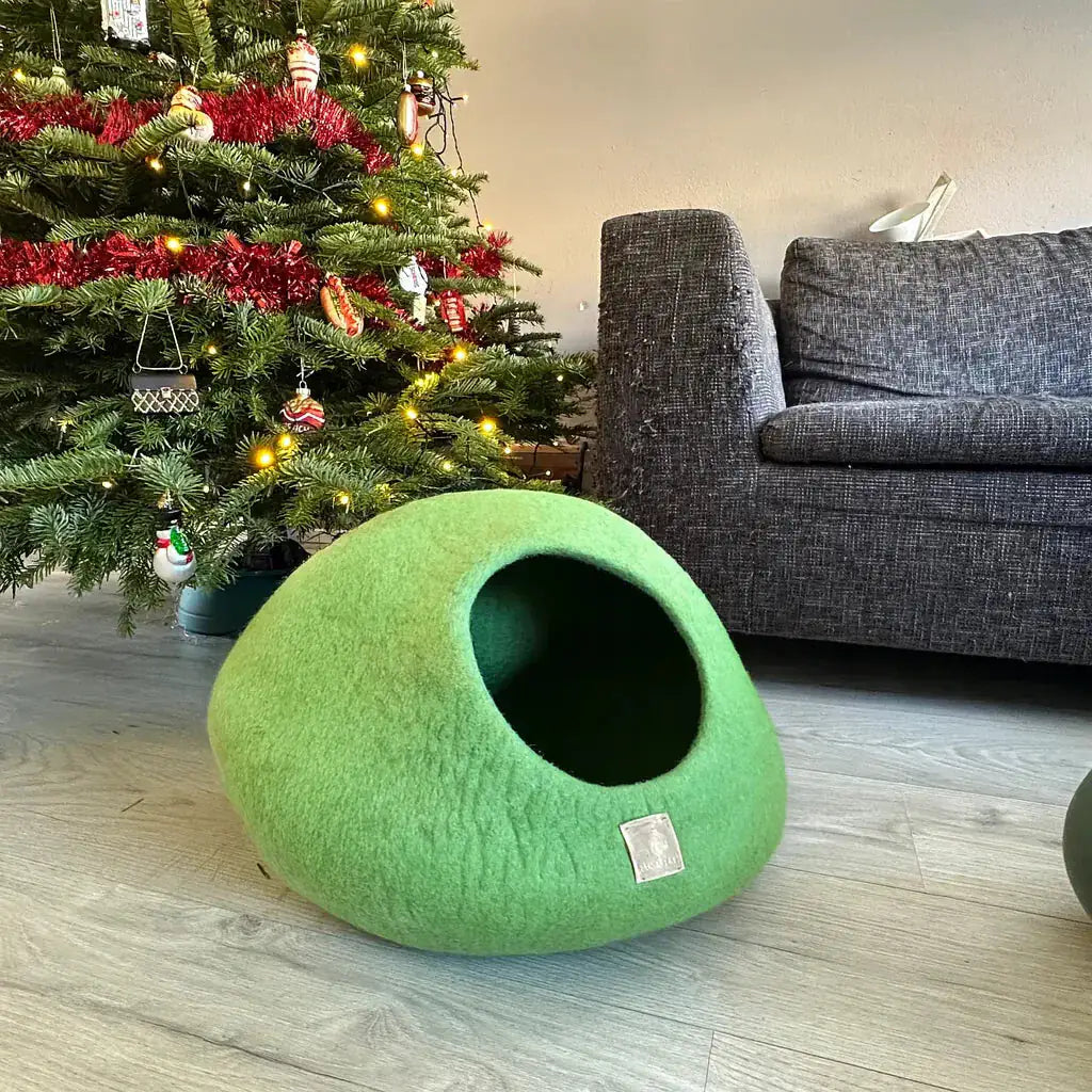 WoolNest Premium - handgemaakte wollen kattenmand
