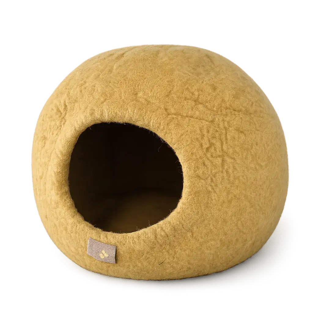 WoolNest Premium - handgemaakte wollen kattenmand