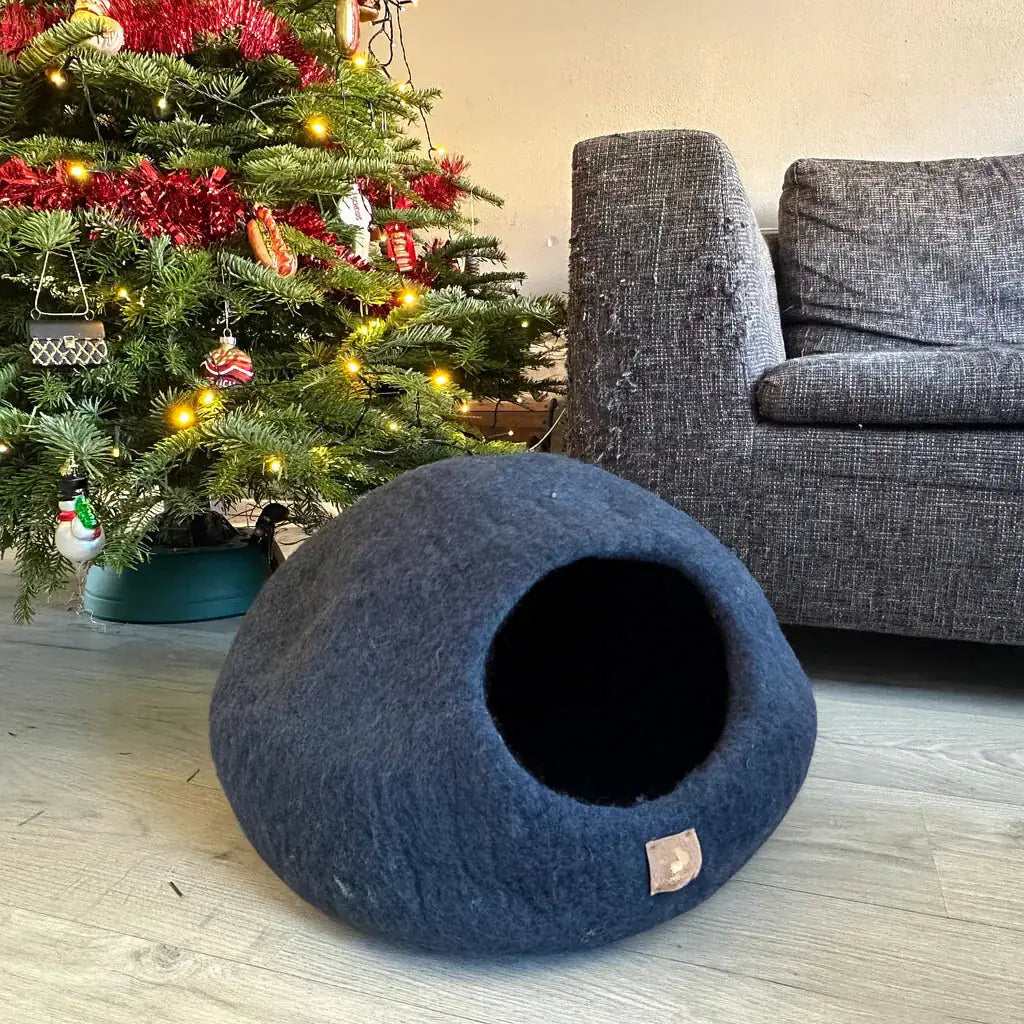 WoolNest Premium - handgemaakte wollen kattenmand