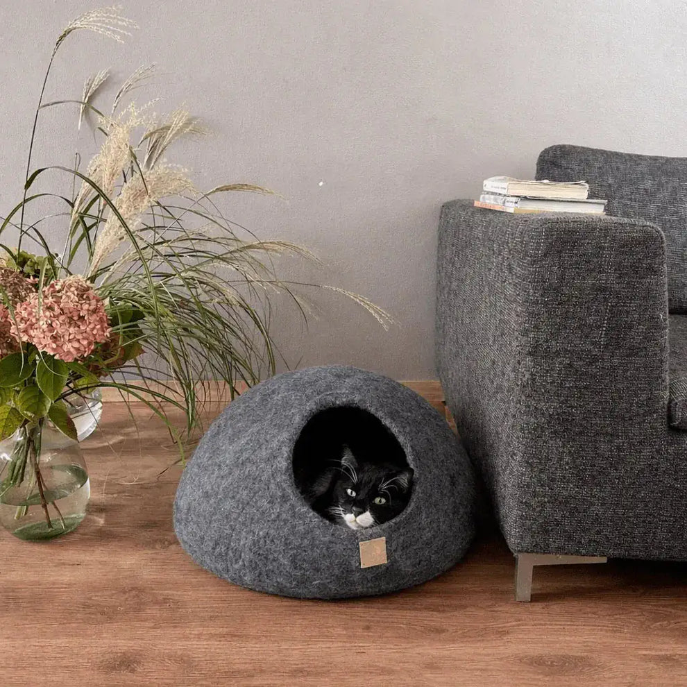 WoolNest Premium - handgemaakte wollen kattenmand