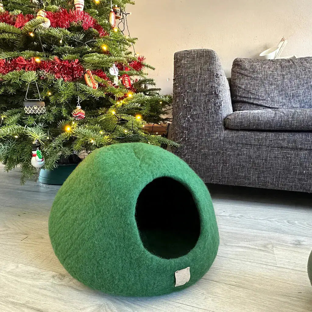 WoolNest Premium - handgemaakte wollen kattenmand