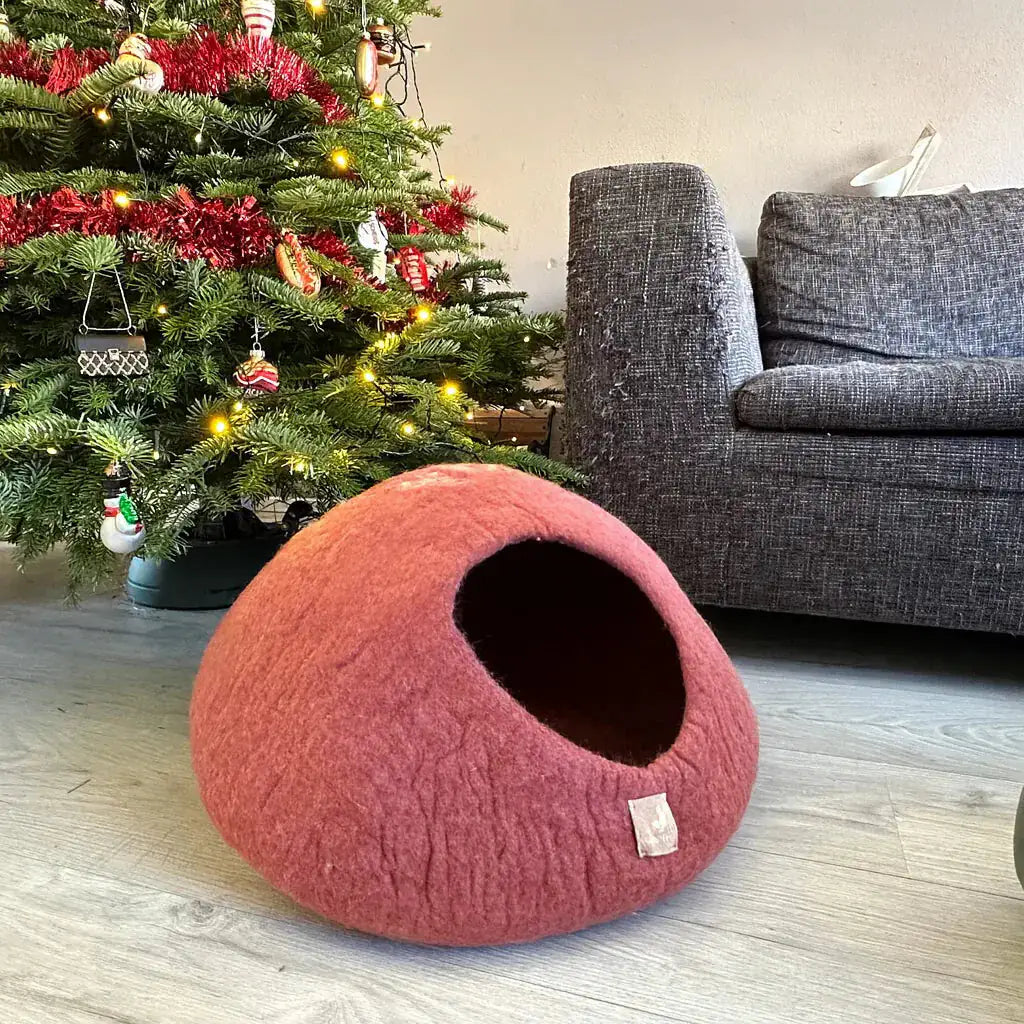 WoolNest Premium - handgemaakte wollen kattenmand