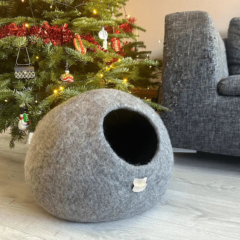 WoolNest Premium - handgemaakte wollen kattenmand