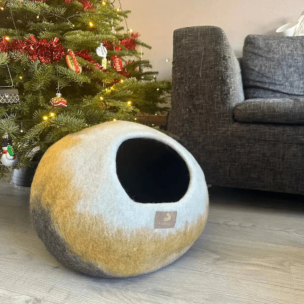 WoolNest Premium - handgemaakte wollen kattenmand