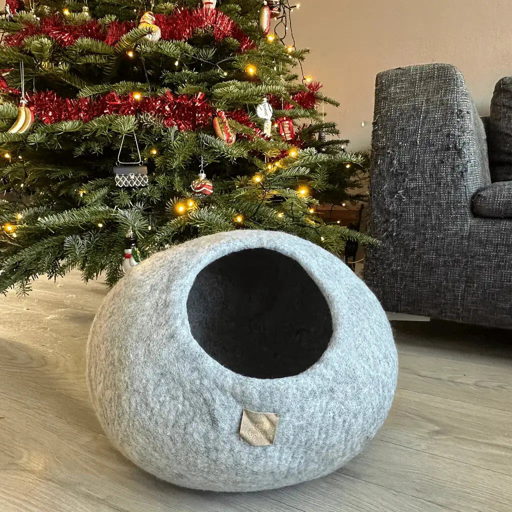 WoolNest Premium - handgemaakte wollen kattenmand