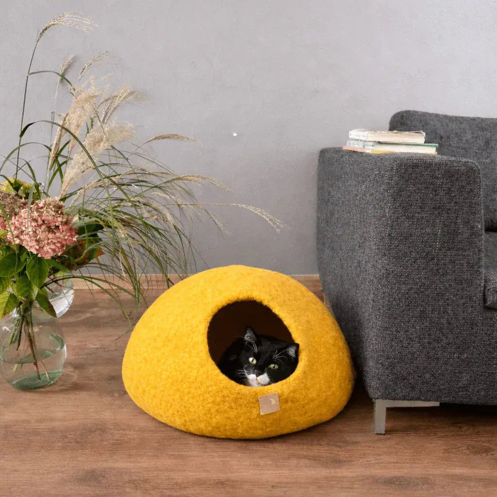WoolNest Premium - handgemaakte wollen kattenmand